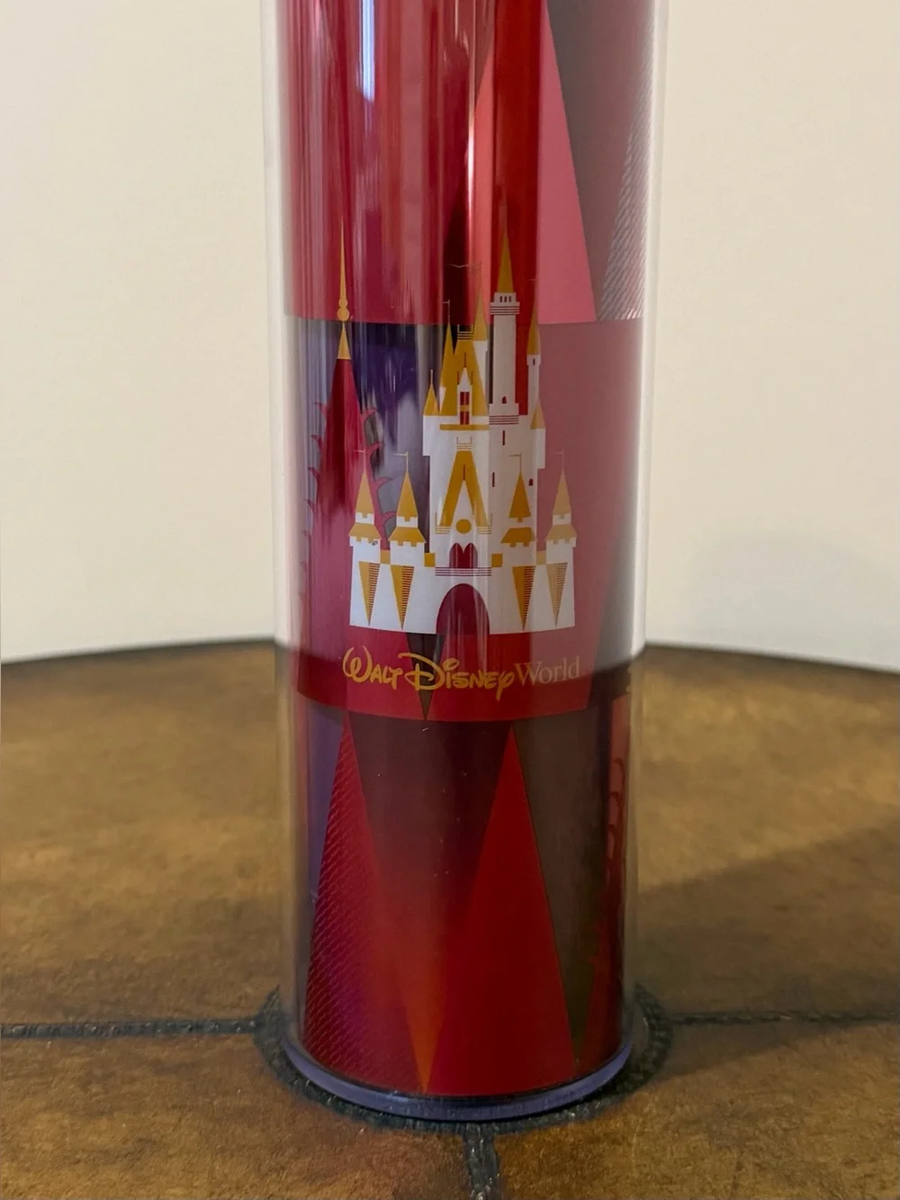 NEW WALT DISNEY WORLD STARBUCKS CINDERELLA CASTLE RED TRAVEL TUMBLER 16oz